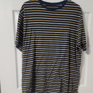Goodfellow & Co Navy and Yellow Striped Tee